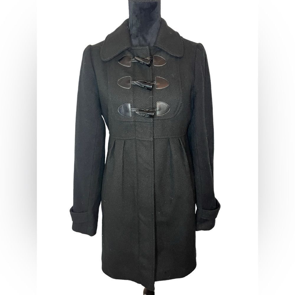 JACK WOMENS BLACK TOGGLE CLOSURE DRESS COAT WOMENS SIZE MEDIUM CLASSIC COAT